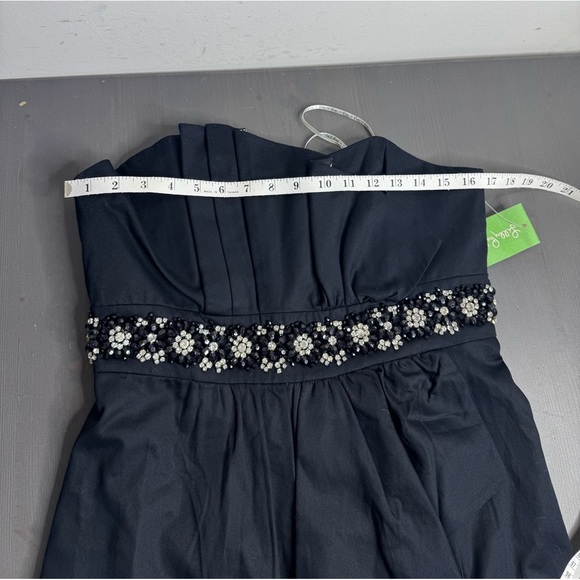 Lilly Pulitzer Crystal Black Late Night Toile Underlay Beaded Waist Dress - Picture 11 of 13